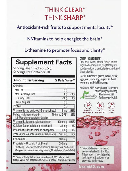 BrainMD, Brain Boost On-The-Go, 10 Packets