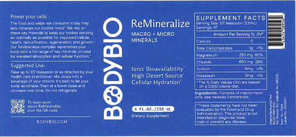 BodyBio, ReMineralize, 4 fl oz