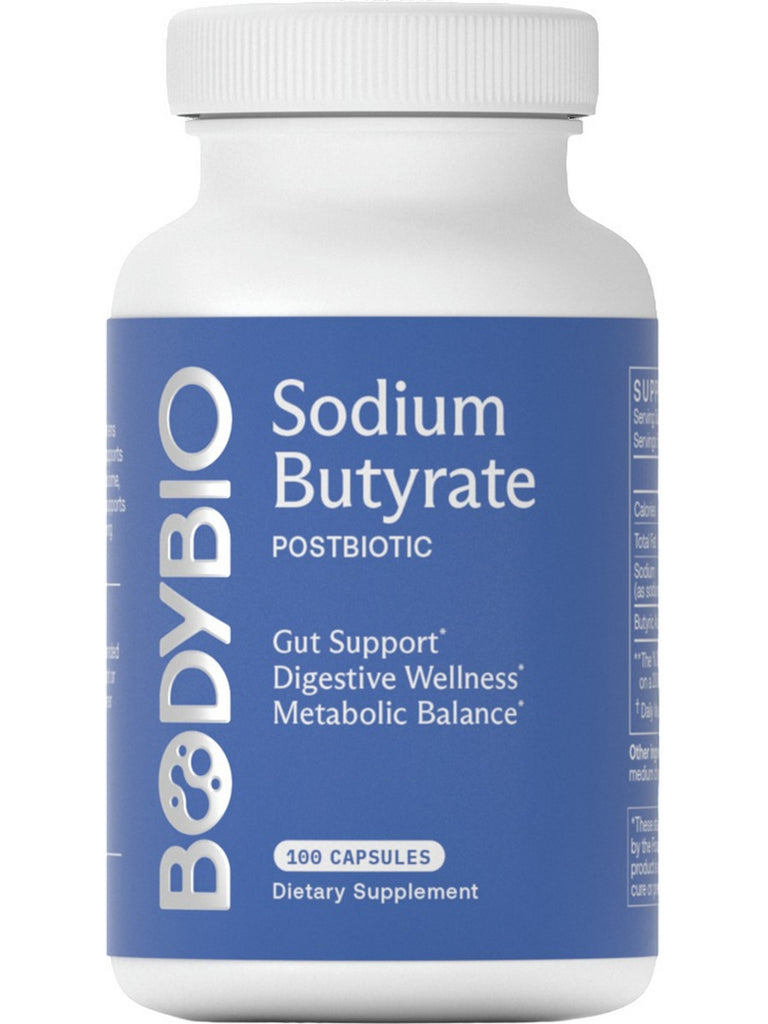 BodyBio, Sodium Butyrate, 100 Capsules