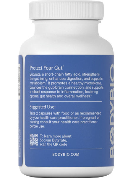 BodyBio, Sodium Butyrate, 100 Capsules