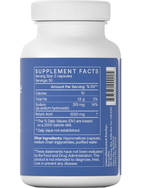 BodyBio, Sodium Butyrate, 100 Capsules