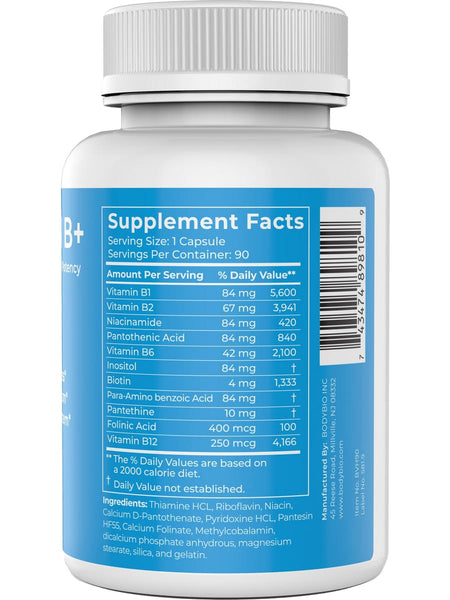 BodyBio, Vitamin B+, 90 Capsules