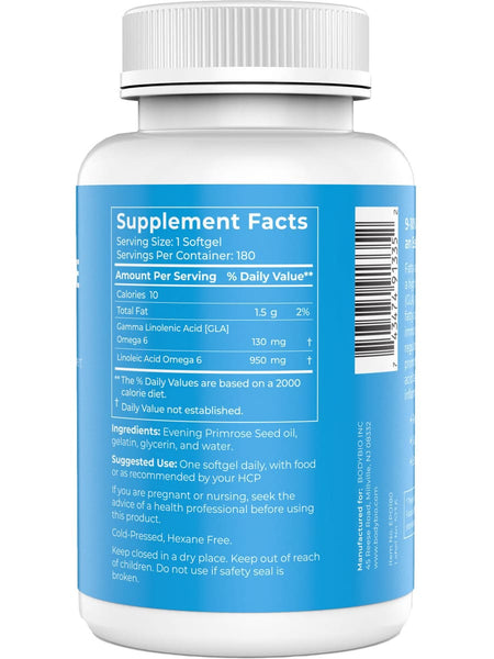 BodyBio, Evening Primrose Oil, 180 Non-GMO Softgels