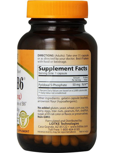 Lidtke, True-B6 P-5-P, 50 mg, 60 Vegan Capsules