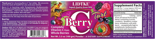 Lidtke, Berry C, Tart, 3.5 oz Powder