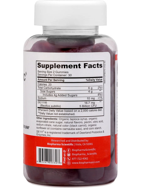 BioPharma Scientific, Nano Probiotic Gummy, Strawberry, 60 Gummies