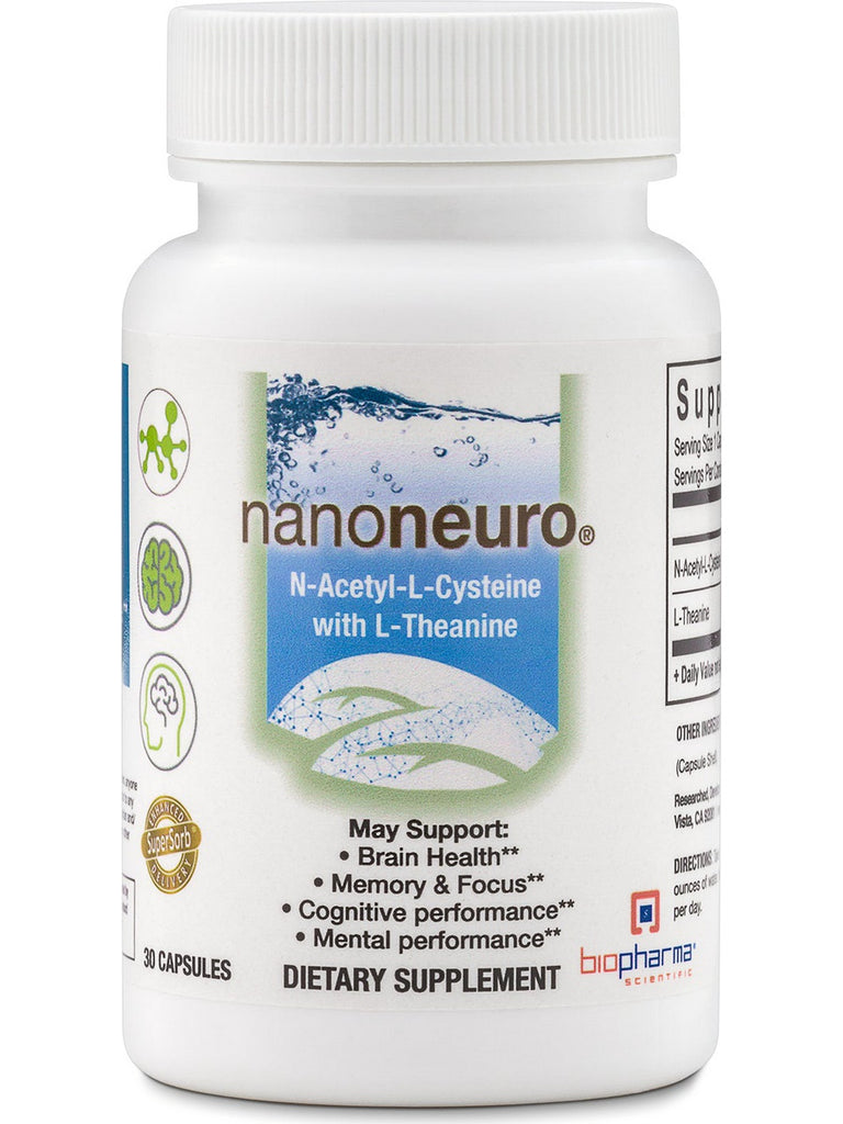 BioPharma Scientific, NanoNeuro, N-Acetyl-L-Cysteine With L-Theanine, 30 Capsules