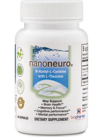 BioPharma Scientific, NanoNeuro, N-Acetyl-L-Cysteine With L-Theanine, 30 Capsules