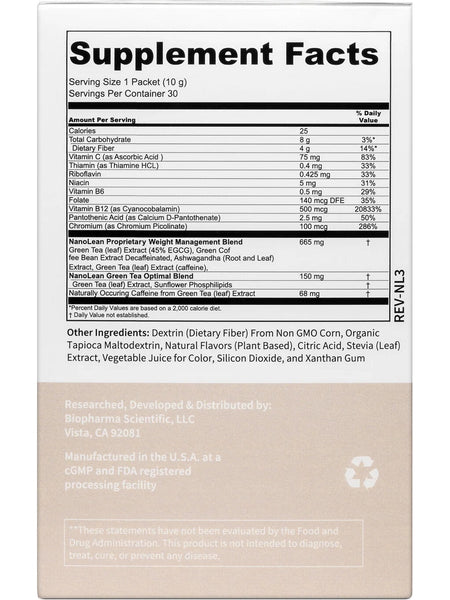 BioPharma Scientific, NanoLean, Natural Berry, 10.58 oz
