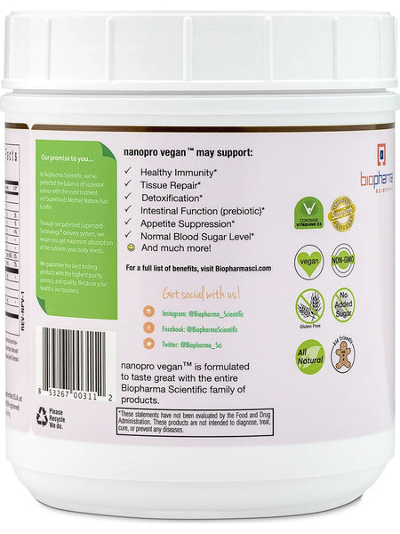BioPharma Scientific, NanoPro Vegan, Vanilla Toffee, 1.43 lbs