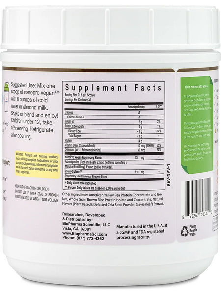 BioPharma Scientific, NanoPro Vegan, Vanilla Toffee, 1.43 lbs