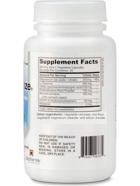 BioPharma Scientific, NanoSnooze, L-Theanine + Melatonin + Magnesium, 60 Vegetable Capsules
