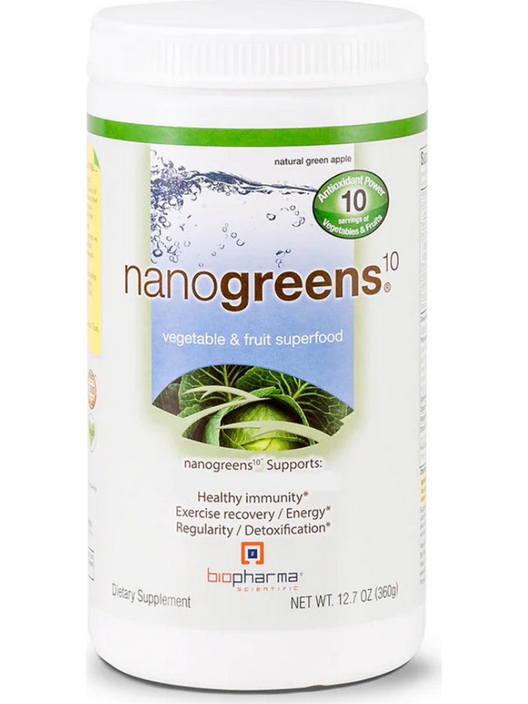 BioPharma Scientific, NanoGreens 10, Green Apple, 12.7 oz