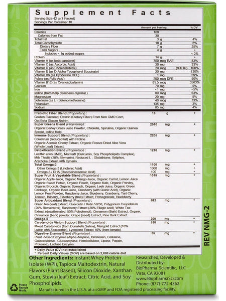 BioPharma Scientific, NanoMealG All-In One Meal, Tropical Fruit Blend, 14.8 oz