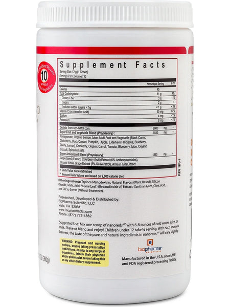 BioPharma Scientific, NanoReds 10, Natural Berry, 12.7 oz