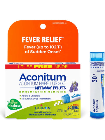 Boiron, Aconitum Napellus 30C Bonus Pack, 3 Tubes