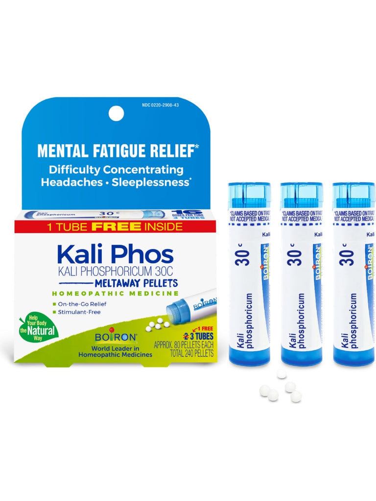 Boiron, Kali Phosphoricum 30C Bonus Pack, 3 Tubes