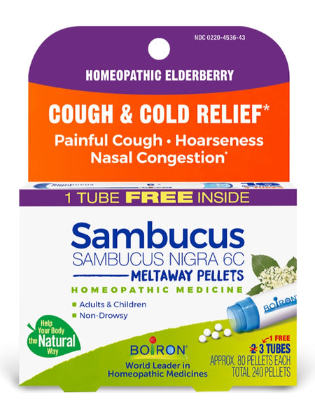 Boiron, Sambucus Nigra 6C Bonus Pack, 3 Tubes
