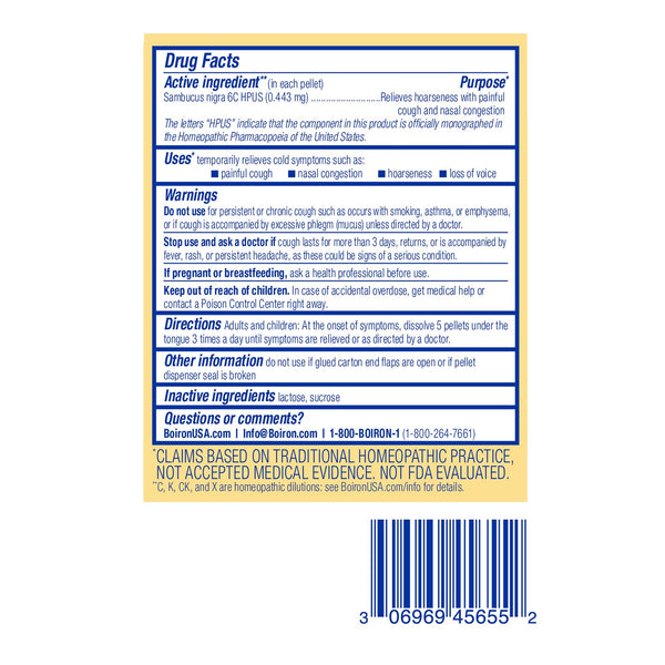 Boiron, Sambucus Nigra 6C Single Pack, 80 Pellets