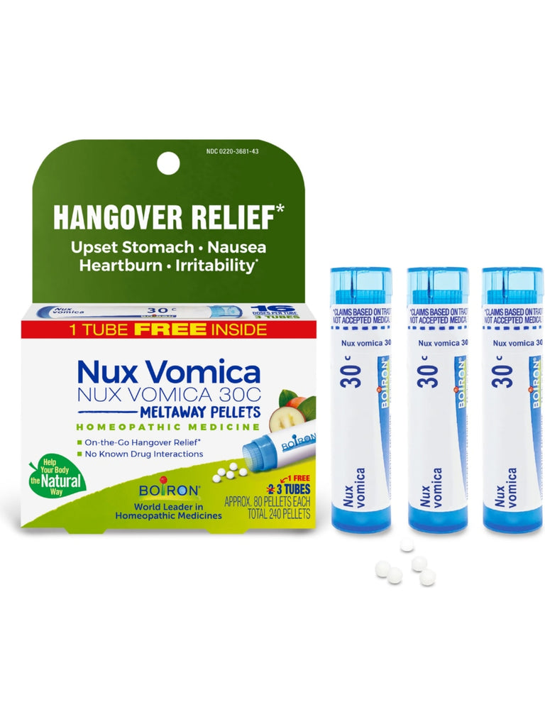 Boiron, Nux Vomica 30C Bonus Pack, 3 Tubes