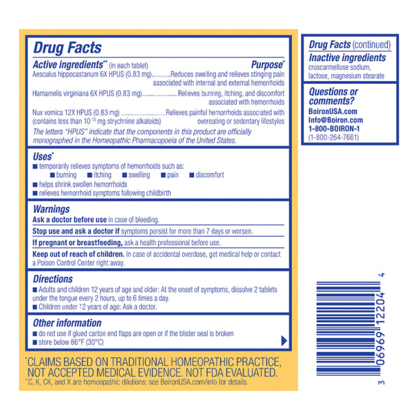 Boiron, Hemcalm, 60 Meltaway Tablets