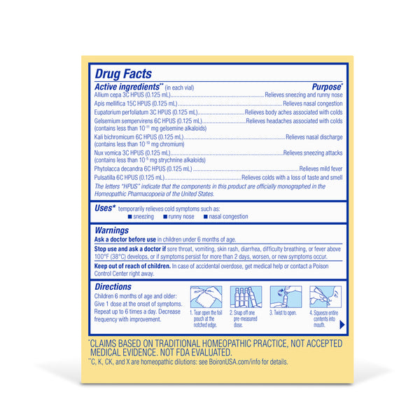 Boiron, Coldcalm Kids Liquid Doses, 30 Pre-Measured Liquid Doses