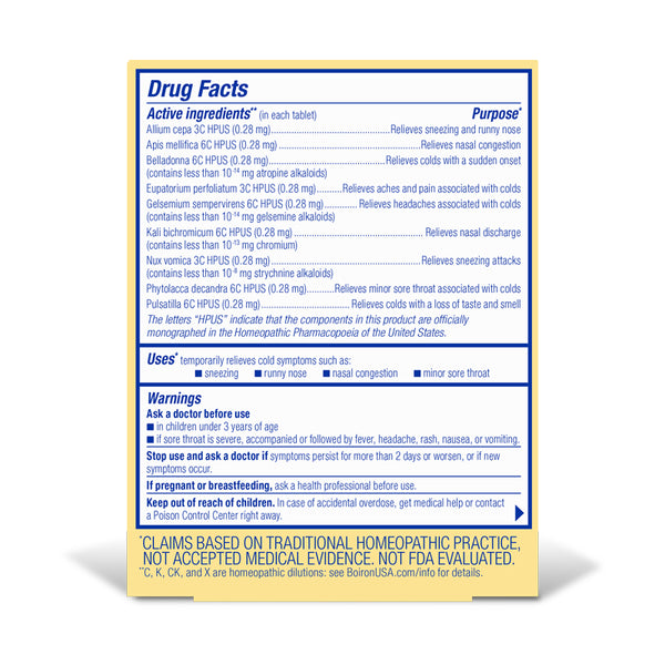 Boiron, Coldcalm, 60 Meltaway Tablets