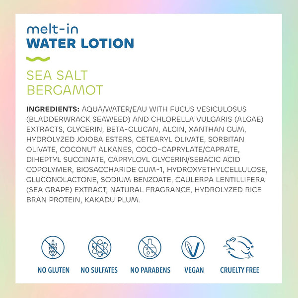 Seaweed Bath Co., Melt-In Water Lotion, Sea Salt Bergamot, 4 fl oz