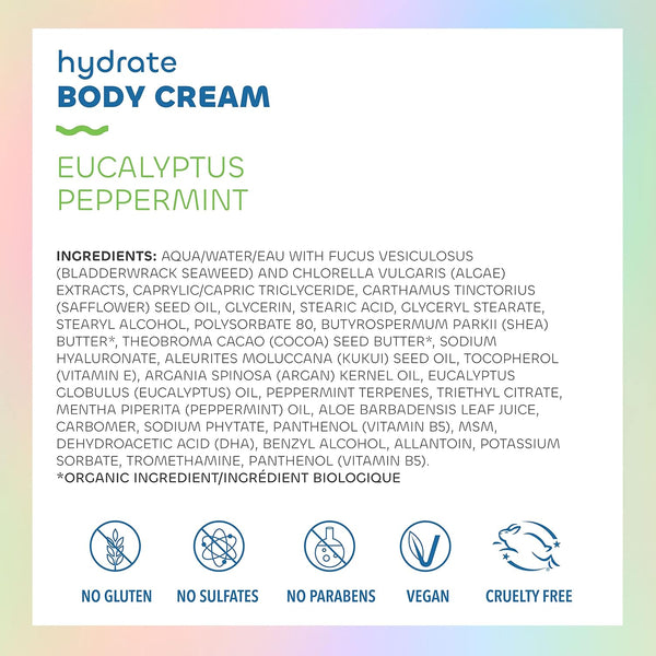 Seaweed Bath Co., Hydrate Body Cream, Eucalyptus Peppermint, 6 fl oz