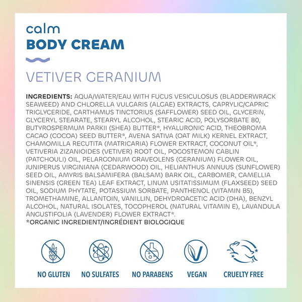 Seaweed Bath Co., Calm Body Cream, Vetiver Geranium, 6 fl oz
