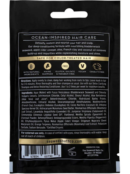 Seaweed Bath Co., Detox Repairing Hair Mask with Apple Cider Vinegar & Aloe, Awaken Rosemary & Mint, 1.5 fl oz
