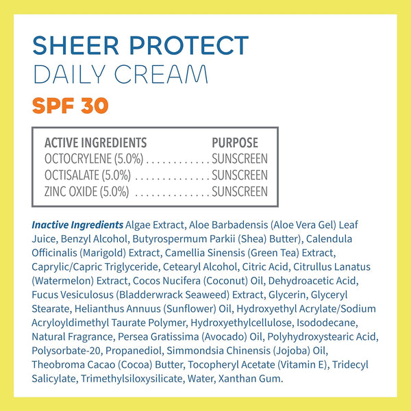 Seaweed Bath Co., Aloe & Green Tea Sheer Protect Daily Cream SPF 30 Sunscreen, 3.4 fl oz