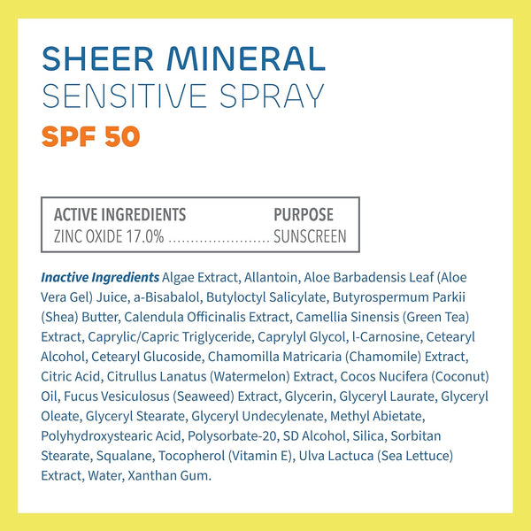 Seaweed Bath Co., Sea Lettuce & Aloe Sheer Mineral Sensitive Spray SPF 50 Sunscreen, 6 fl oz