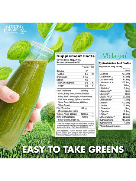 Buried Treasure, Green20 Fusion with Vollagen, 33 fl oz