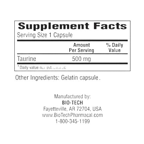Bio-Tech Pharmacal, Taurine, 100 Capsules