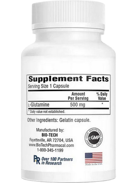 Bio-Tech Pharmacal, Glutamine, 100 Capsules