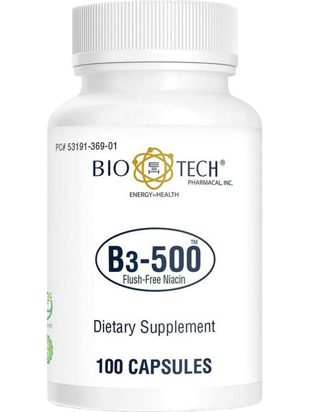 Bio-Tech Pharmacal, B3-500, Flush-Free Niacin, 100 Capsules