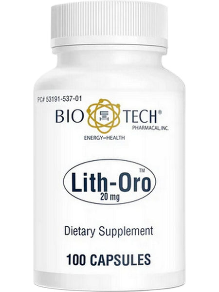 Bio-Tech Pharmacal, Lith-Oro, 20 mg, 100 Capsules
