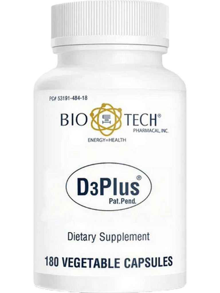 Bio-Tech Pharmacal, D3 Plus, 180 Vegetable Capsules