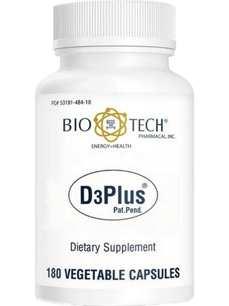 Bio-Tech Pharmacal, D3 Plus, 180 Vegetable Capsules