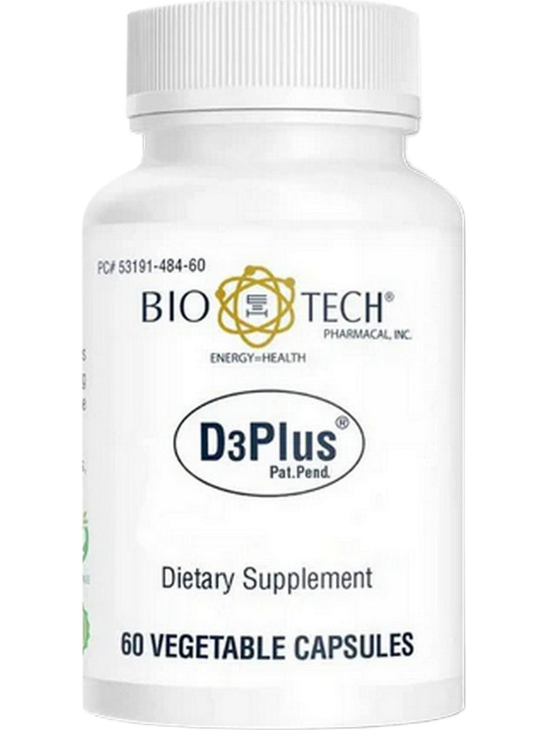 Bio-Tech Pharmacal, D3 Plus, 60 Vegetable Capsules