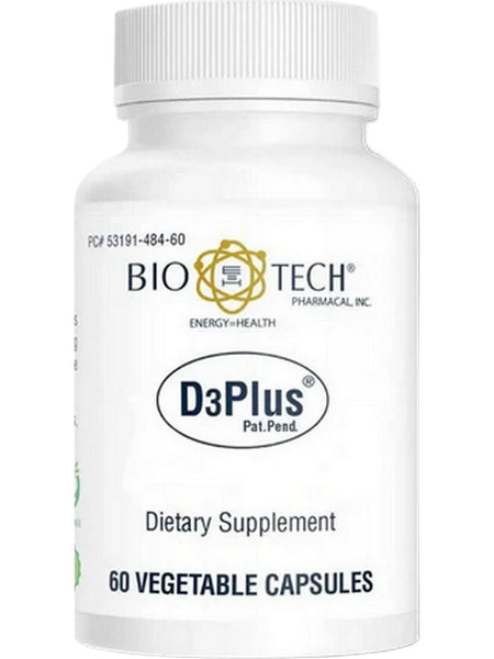Bio-Tech Pharmacal, D3 Plus, 60 Vegetable Capsules