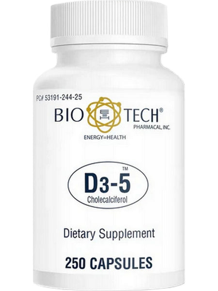 Bio-Tech Pharmacal, D3-5 (5000 IU), Cholecalciferol, 250 Capsules