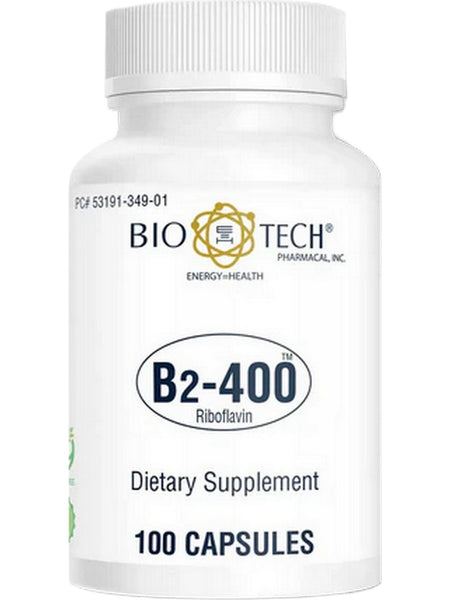 Bio-Tech Pharmacal, B2-400, Riboflavin, 100 Capsules