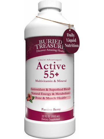 Buried Treasure, Active 55 Plus Liquid Multivitamin and Mineral Supplement, 32 fl oz