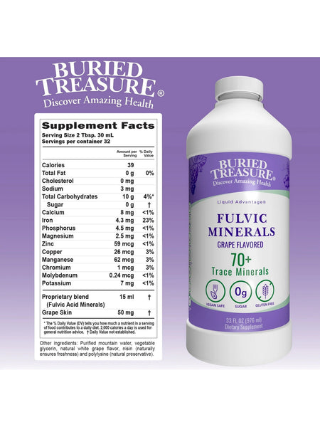Buried Treasure, Fulvic Minerals Grapes, 33 fl oz