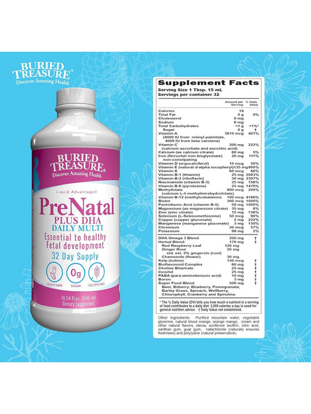 Buried Treasure, Prenatal Plus DHA Daily Multi, 16.54 fl oz