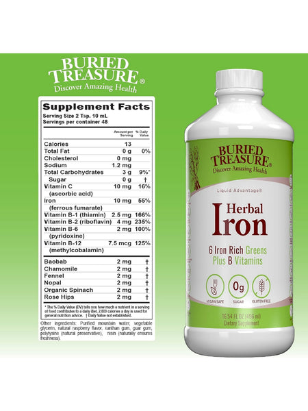 Buried Treasure, Herbal Iron, 16.54 fl oz