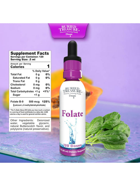 Buried Treasure, Folate Drops, 2 fl oz