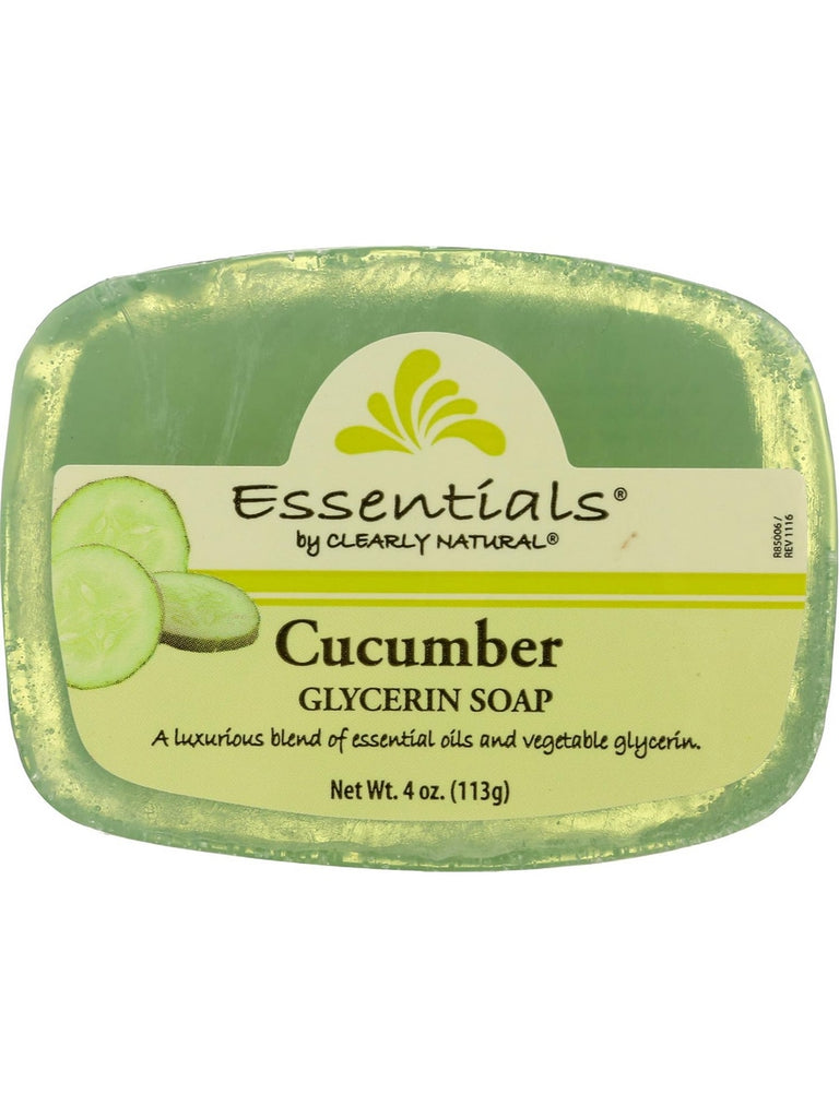 Clearly Natural, Glycerine Bar Soap, Cucumber, 4 oz